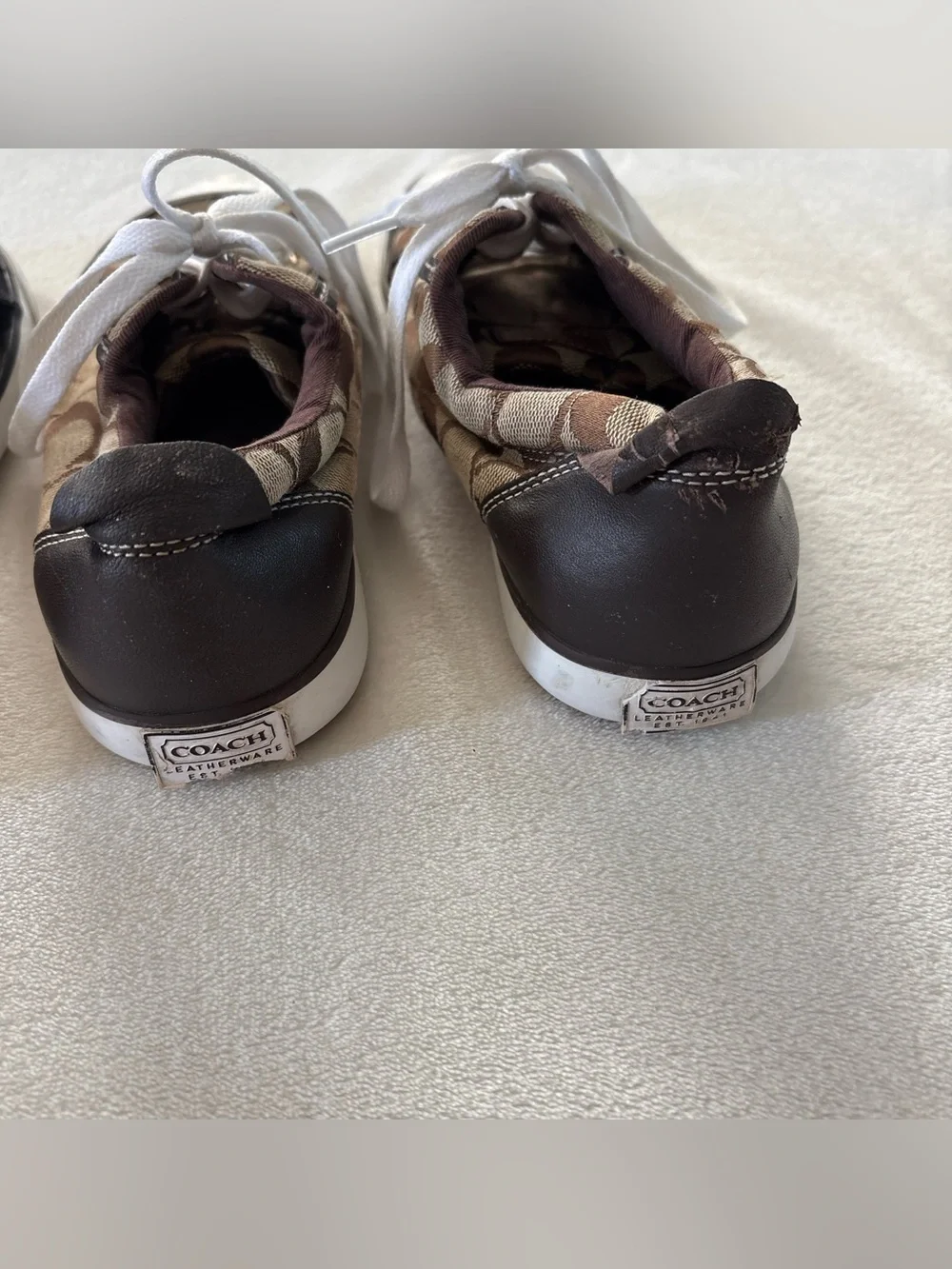 Y2K Coach Lot of 2 Brown Black Monogram Barrett Sneakers Size 7.5 READ
